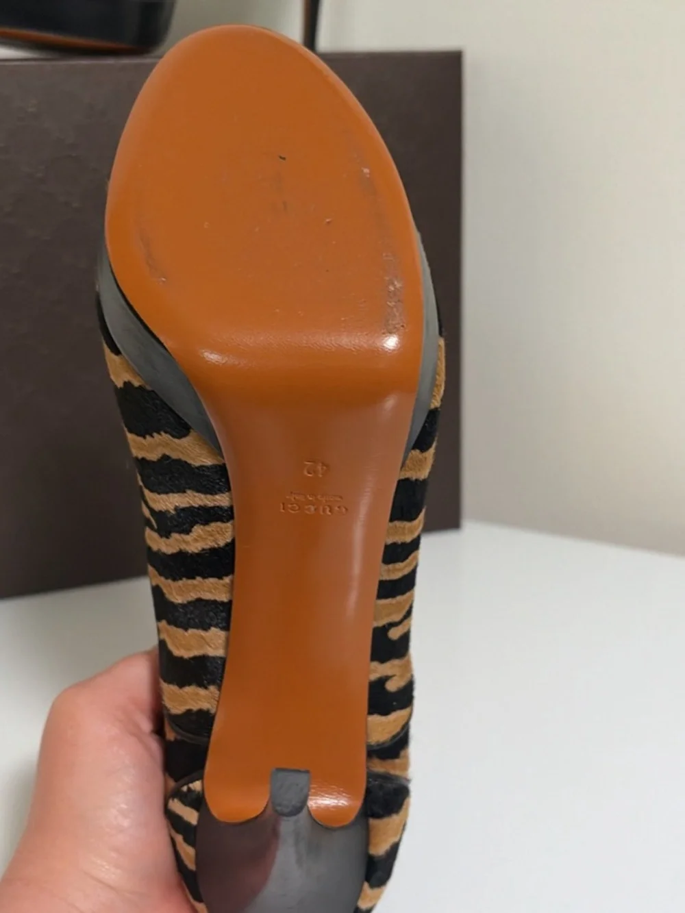 Gucci horsehair platform heels